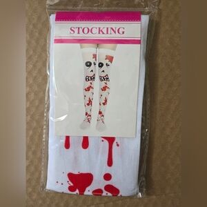 Halloween Thigh High Long Stockings Over Knee Bloody Drip Socks Cosplay